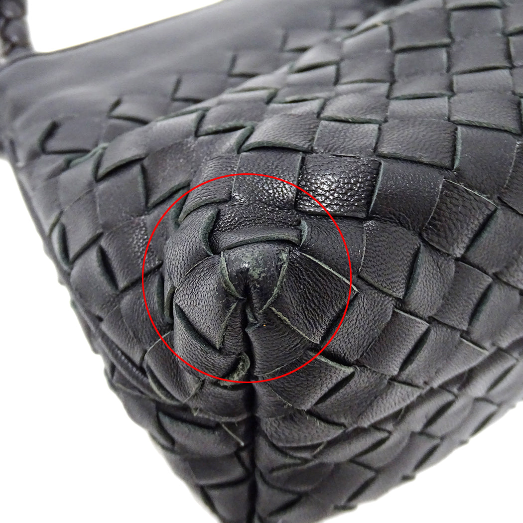 BOTTEGAVENETA ボッテガ・ヴェネタ ハンドバッグ イントレチャート ブラック 120773 レザー レディース 【中古】