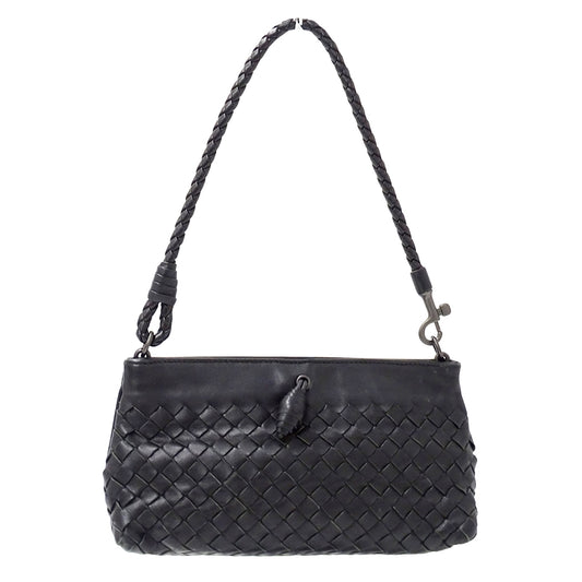 BOTTEGAVENETA ボッテガ・ヴェネタ ハンドバッグ イントレチャート ブラック 120773 レザー レディース 【中古】