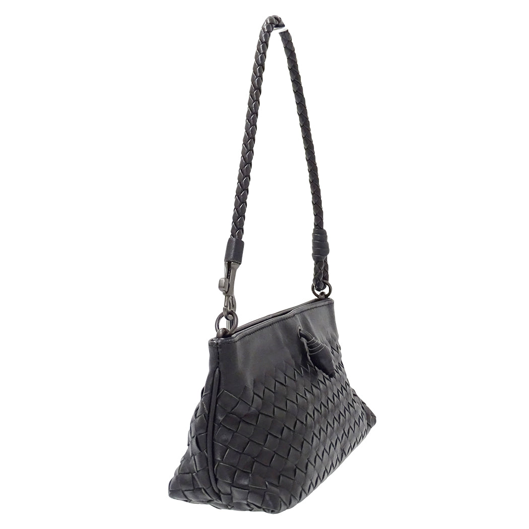BOTTEGAVENETA ボッテガ・ヴェネタ ハンドバッグ イントレチャート ブラック 120773 レザー レディース 【中古】