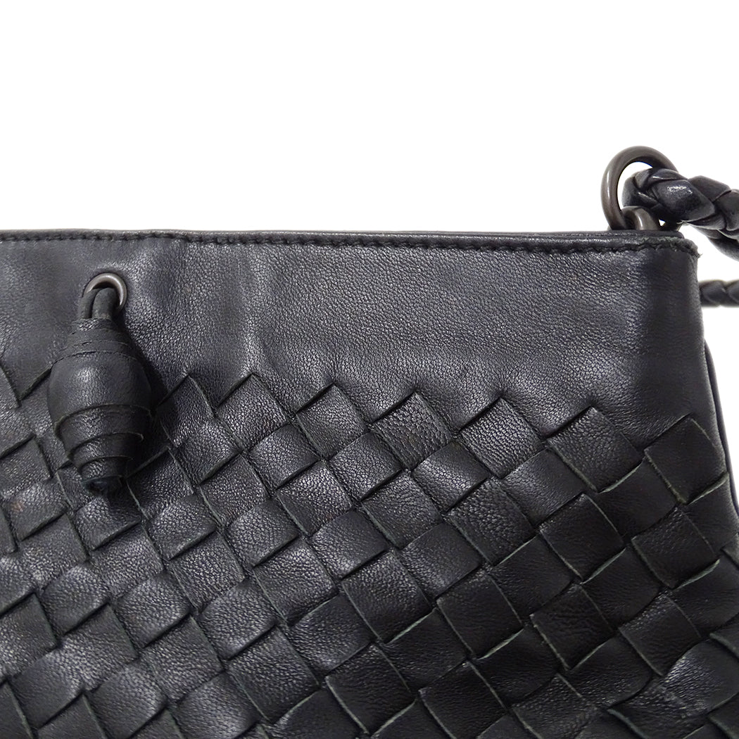BOTTEGAVENETA ボッテガ・ヴェネタ ハンドバッグ イントレチャート ブラック 120773 レザー レディース 【中古】