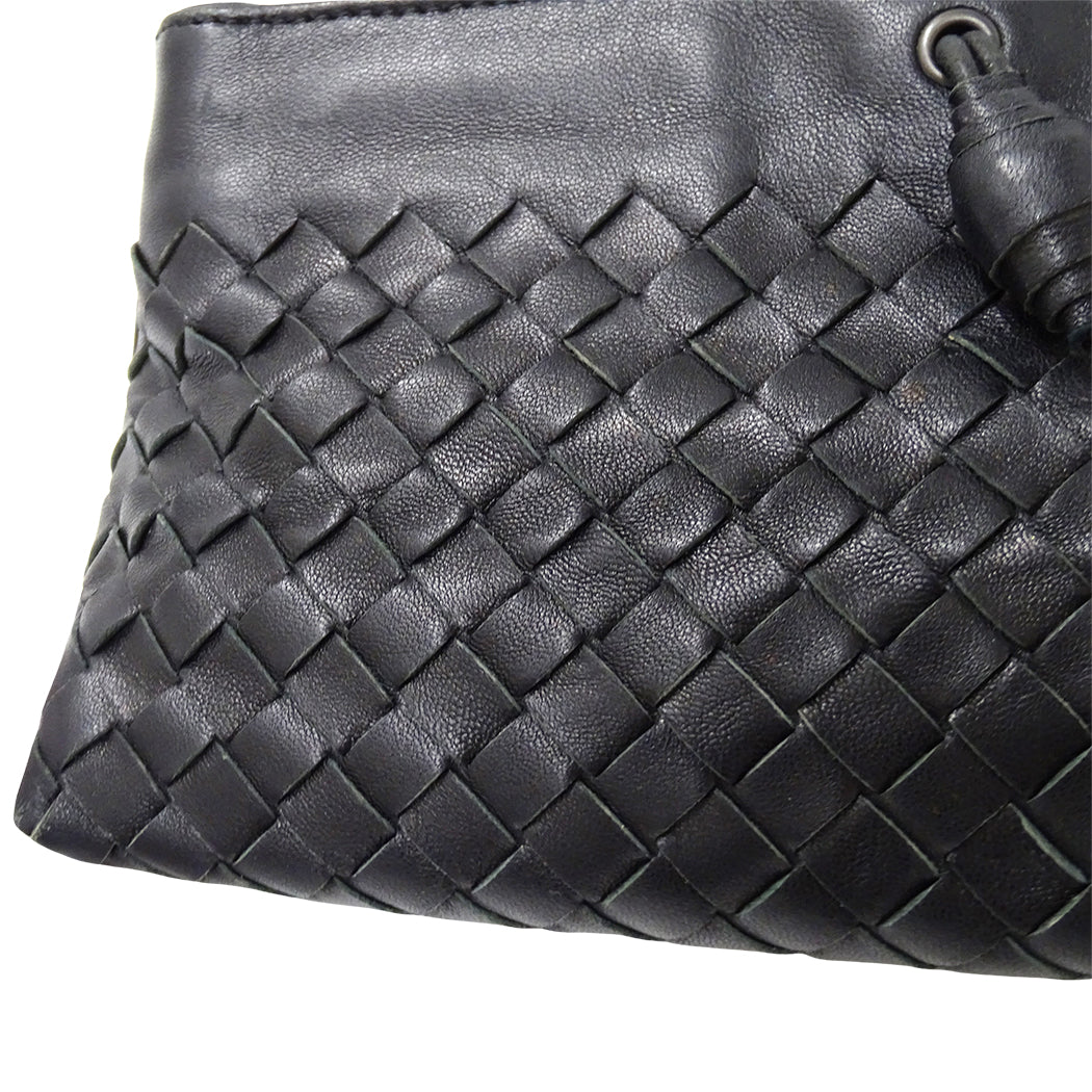 BOTTEGAVENETA ボッテガ・ヴェネタ ハンドバッグ イントレチャート ブラック 120773 レザー レディース 【中古】