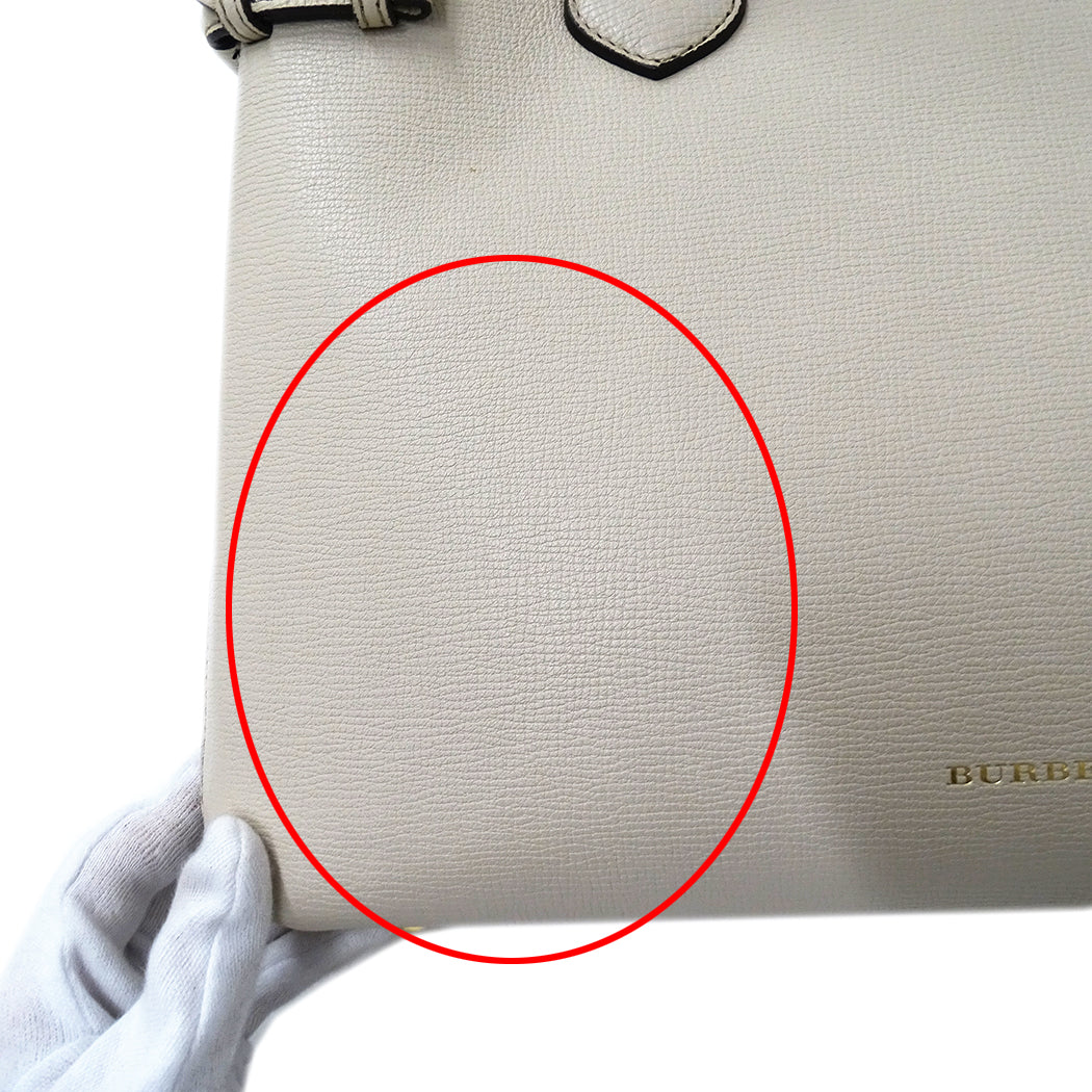 BURBERRY バーバリー 2wayバッグ ライトベージュ レザー レディース 【中古】