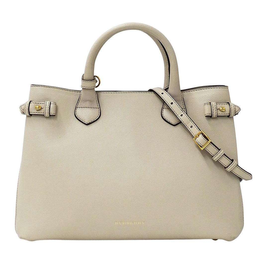 BURBERRY バーバリー 2wayバッグ ライトベージュ レザー レディース 【中古】