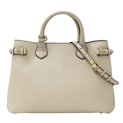 BURBERRY バーバリー 2wayバッグ ライトベージュ レザー レディース 【中古】