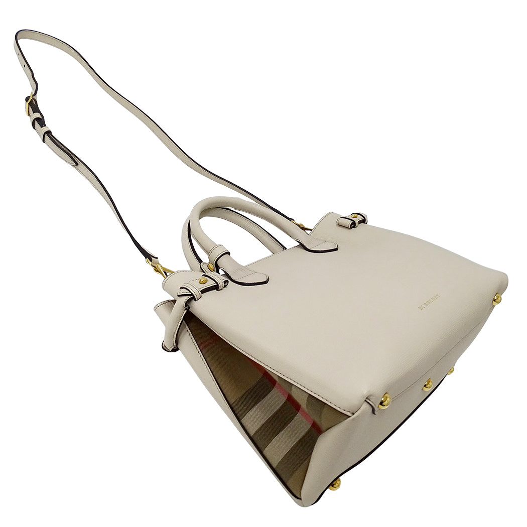 BURBERRY バーバリー 2wayバッグ ライトベージュ レザー レディース 【中古】