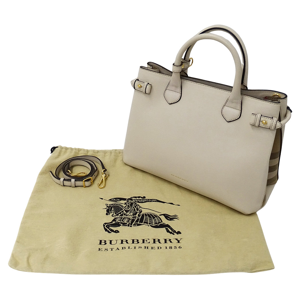BURBERRY バーバリー 2wayバッグ ライトベージュ レザー レディース 【中古】
