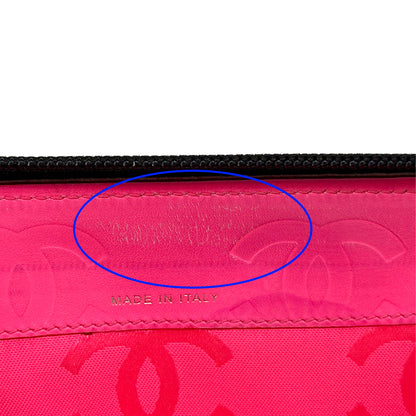 CHANEL シャネル 長財布 カンボン ブラック ピンク ラムスキン レディース 【中古】