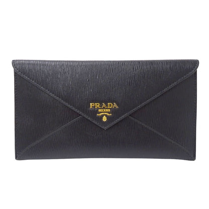 PRADA プラダ 長財布 ブラック 1MF175 レディース メンズ 【中古】