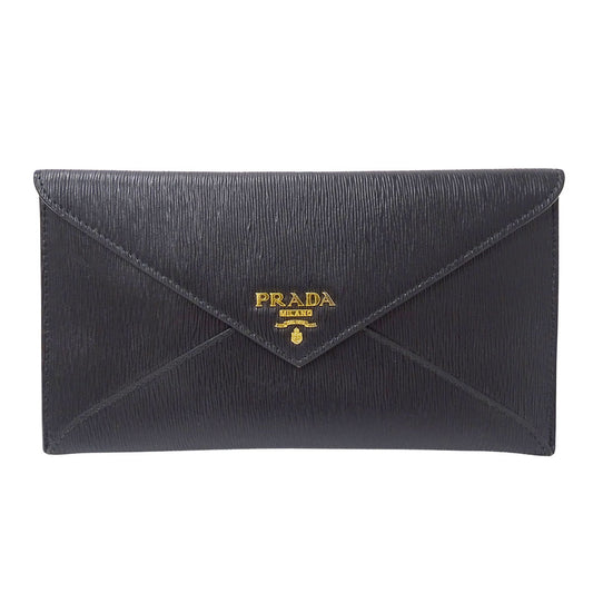 PRADA プラダ 長財布 ブラック 1MF175 レディース メンズ 【中古】