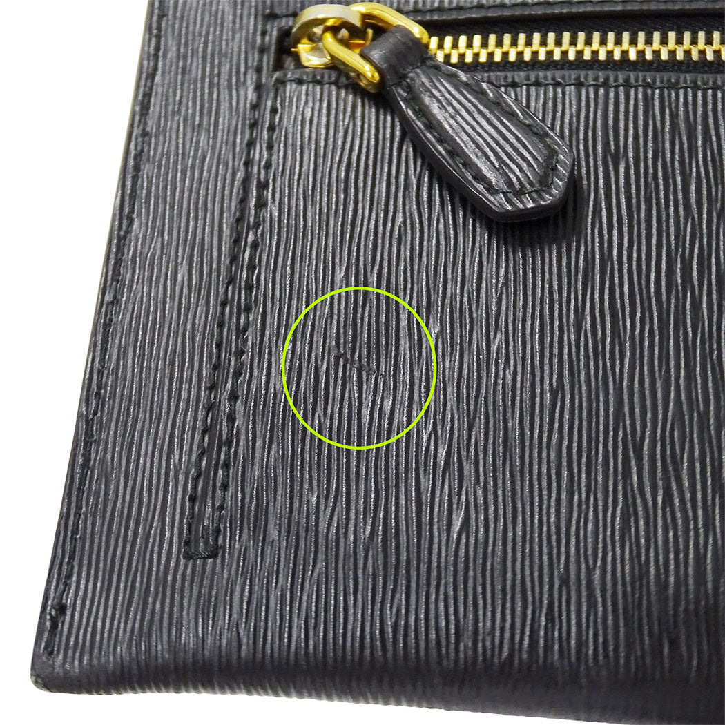 PRADA プラダ 長財布 ブラック 1MF175 レディース メンズ 【中古】