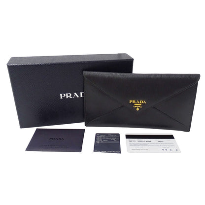 PRADA プラダ 長財布 ブラック 1MF175 レディース メンズ 【中古】