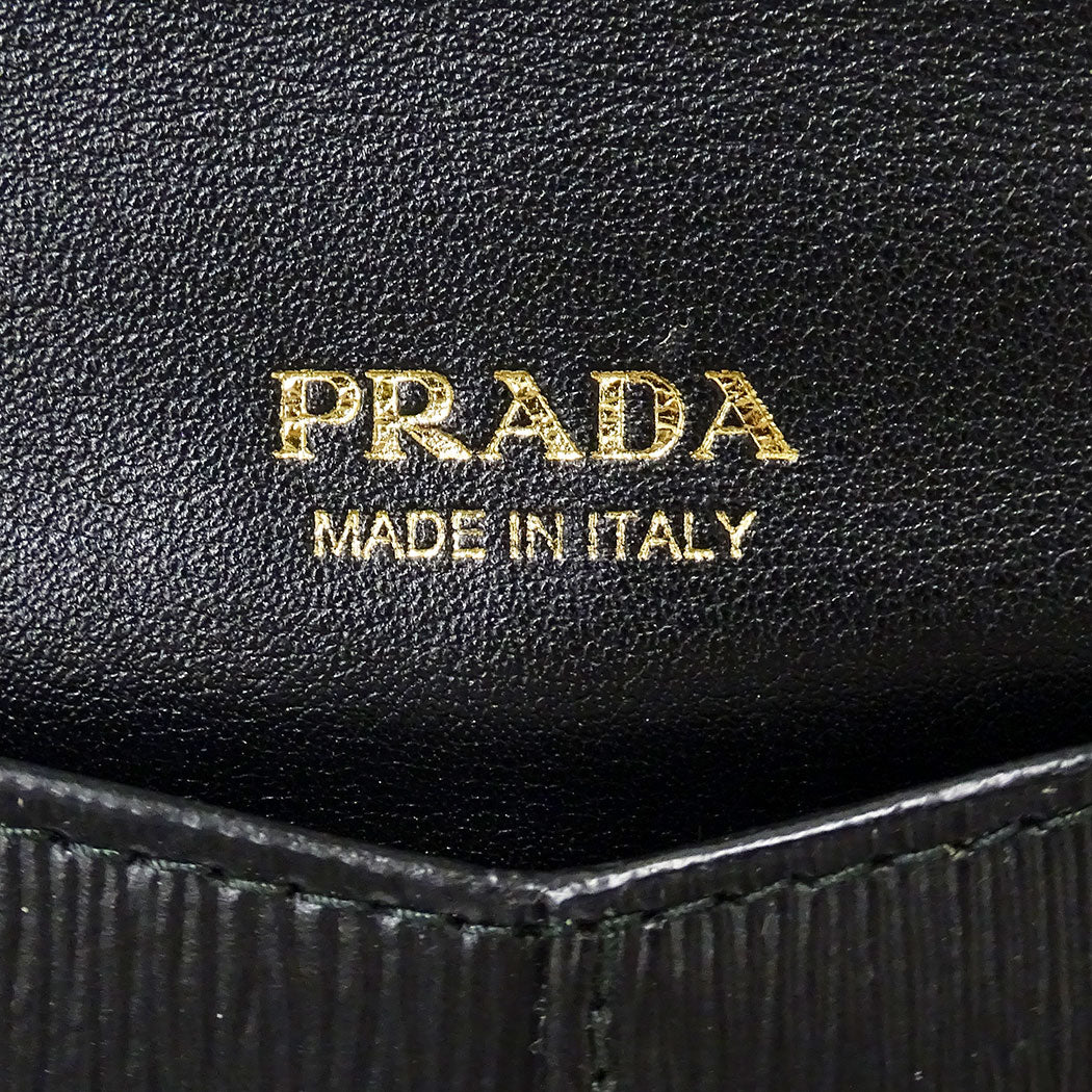 PRADA プラダ 長財布 ブラック 1MF175 レディース メンズ 【中古】