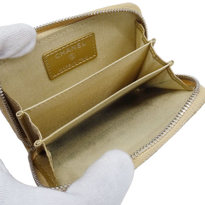 CHANEL シャネル コインケース ベージュ シルバー金具 レザー レディース 【中古】