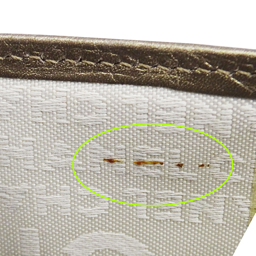 CHANEL シャネル 二つ折り財布 カンボン ゴールド系 シルバー金具 レザー レディース 【中古】