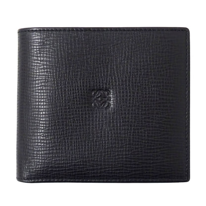 LOEWE ロエベ 二つ折り財布 ブラック レザー メンズ 【中古】