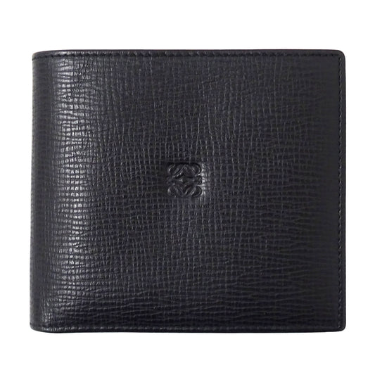 LOEWE ロエベ 二つ折り財布 ブラック レザー メンズ 【中古】