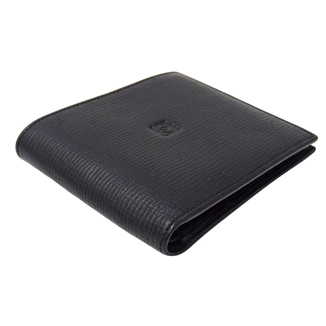 LOEWE ロエベ 二つ折り財布 ブラック レザー メンズ 【中古】