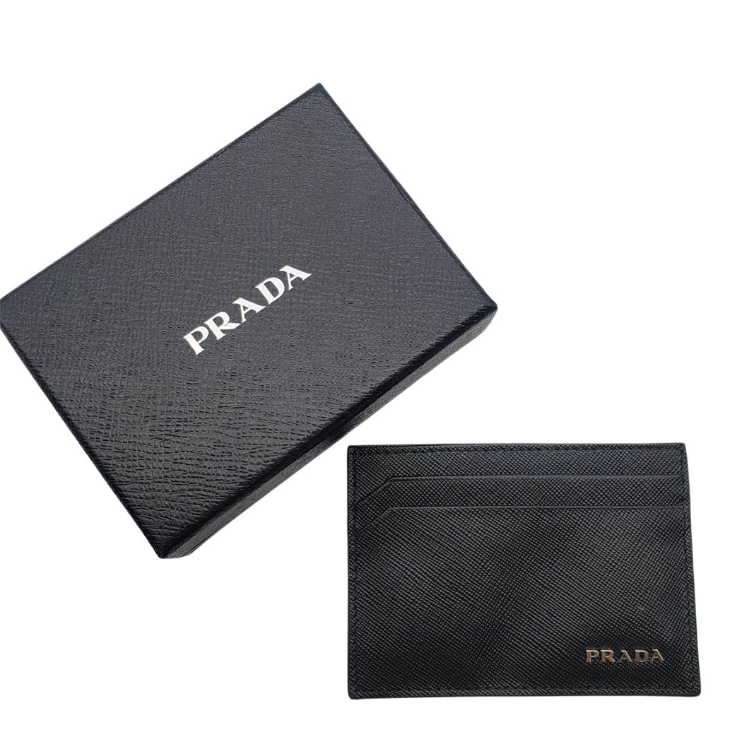 PRADA プラダ カードケース ブラック メンズ 【中古】