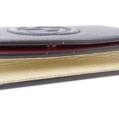 GUCCI グッチ ショルダーウォレット ソーホー ネイビー 407041 レザー レディース 【中古】