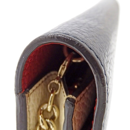 GUCCI グッチ ショルダーウォレット ソーホー ネイビー 407041 レザー レディース 【中古】