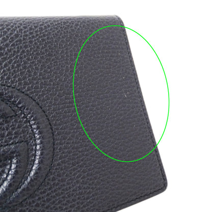 GUCCI グッチ ショルダーウォレット ソーホー ネイビー 407041 レザー レディース 【中古】