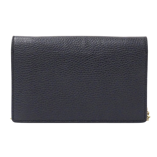 GUCCI グッチ ショルダーウォレット ソーホー ネイビー 407041 レザー レディース 【中古】