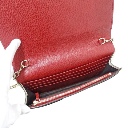 GUCCI グッチ ショルダーウォレット ソーホー ネイビー 407041 レザー レディース 【中古】