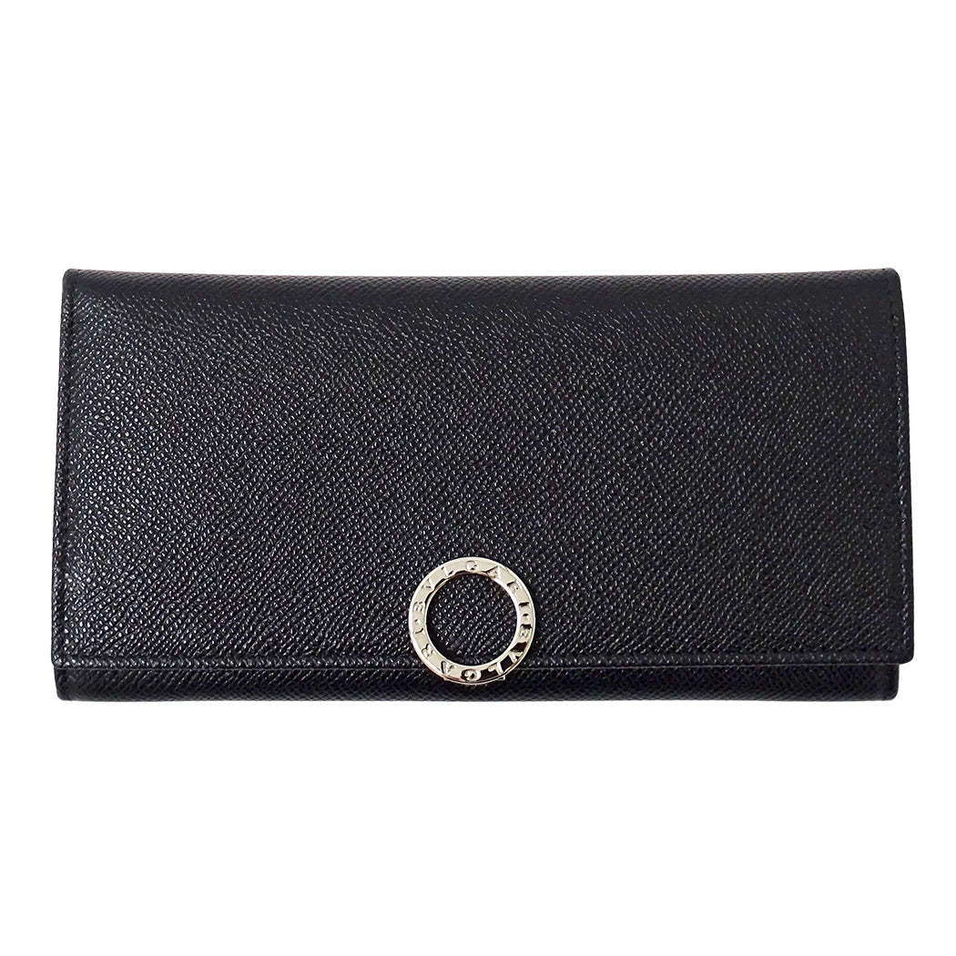 BVLGARI ブルガリ 長財布 ブルガリブルガリ ブラック 30412 レザー メンズ 【中古】