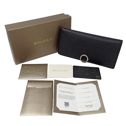 BVLGARI ブルガリ 長財布 ブルガリブルガリ ブラック 30412 レザー メンズ 【中古】