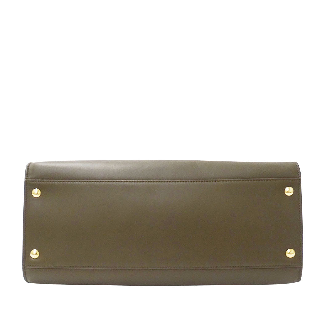 Ferragamo フェラガモ ハンドバッグ ガンチーニ カーキグリーン DY-21 F818 レザー レディース 【中古】