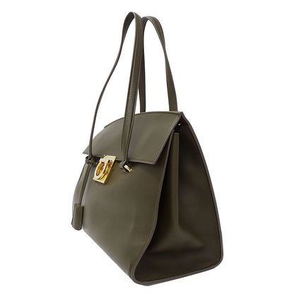 Ferragamo フェラガモ ハンドバッグ ガンチーニ カーキグリーン DY-21 F818 レザー レディース 【中古】