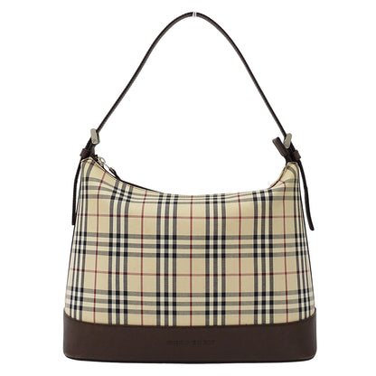BURBERRY バーバリー ショルダーバッグ ベージュ ブラウン キャンバス レディース 【中古】