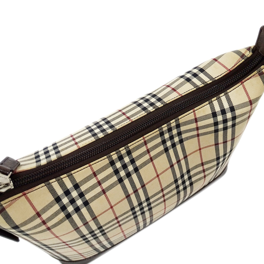 BURBERRY バーバリー ショルダーバッグ ベージュ ブラウン キャンバス レディース 【中古】