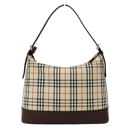 BURBERRY バーバリー ショルダーバッグ ベージュ ブラウン キャンバス レディース 【中古】