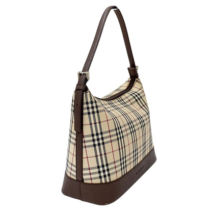 BURBERRY バーバリー ショルダーバッグ ベージュ ブラウン キャンバス レディース 【中古】