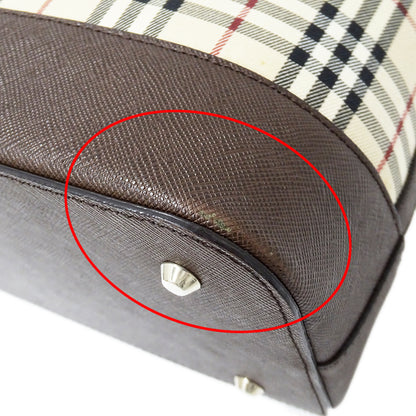 BURBERRY バーバリー ショルダーバッグ ベージュ ブラウン キャンバス レディース 【中古】