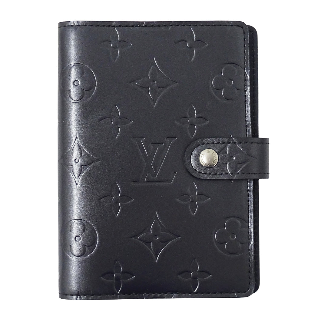 LOUIS VUITTON ルイ・ヴィトン アジェンダ PM 手帳カバー モノグラム マット ブルー レディース メンズ 【中古】