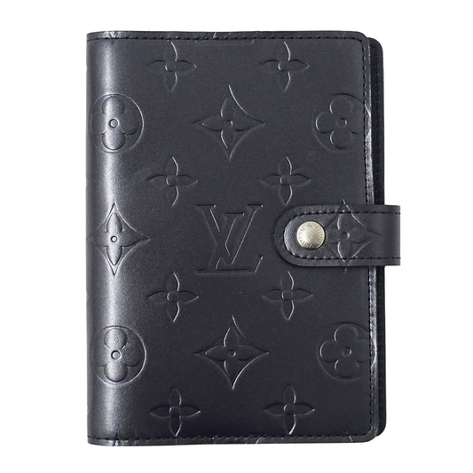 LOUIS VUITTON ルイ・ヴィトン アジェンダ PM 手帳カバー モノグラム マット ブルー レディース メンズ 【中古】