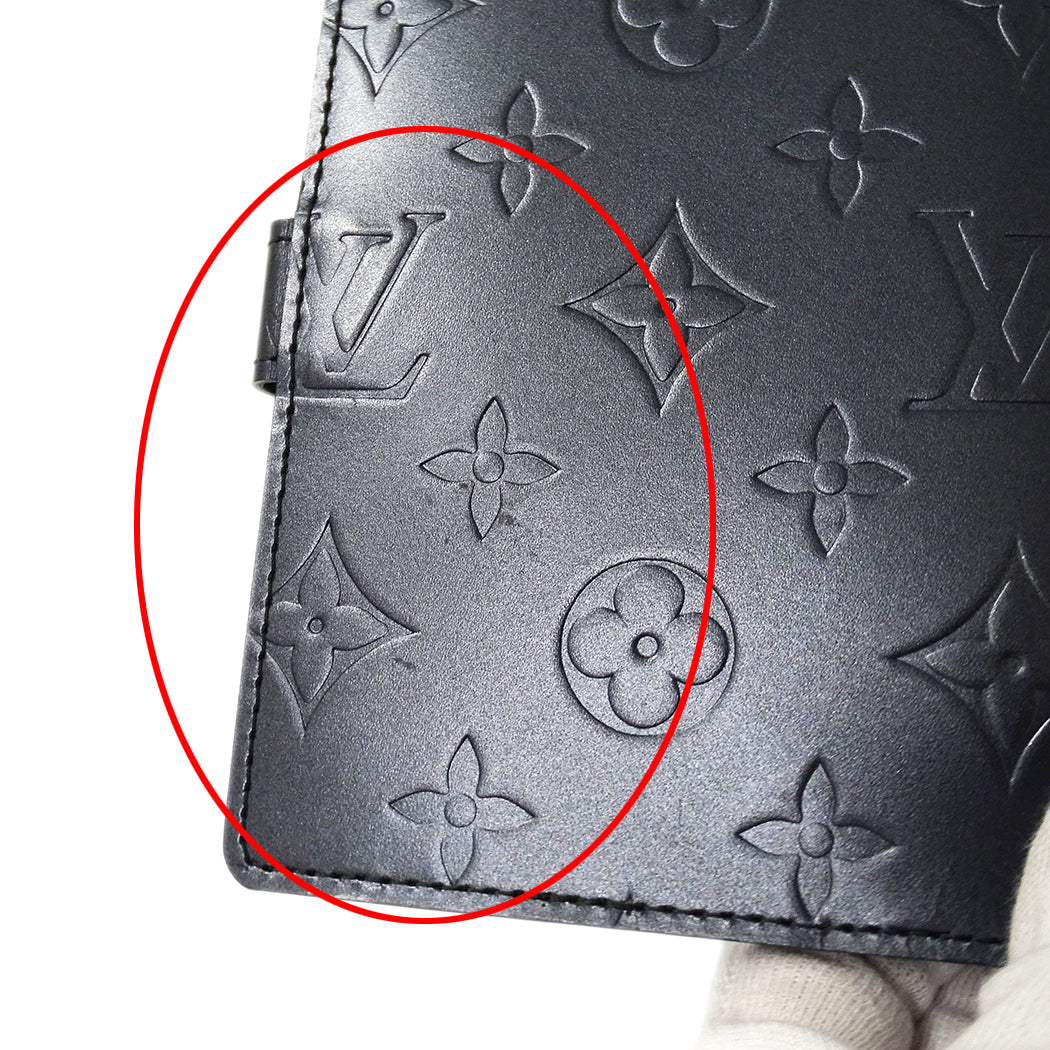LOUIS VUITTON ルイ・ヴィトン アジェンダ PM 手帳カバー モノグラム マット ブルー レディース メンズ 【中古】