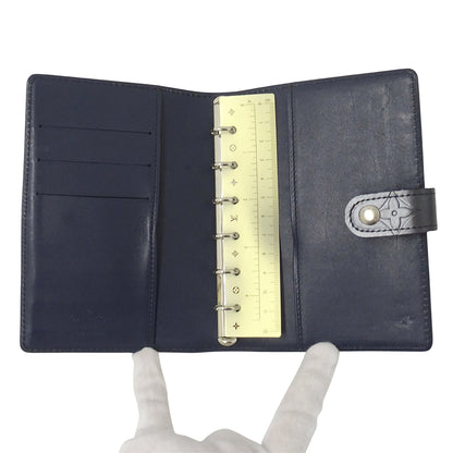 LOUIS VUITTON ルイ・ヴィトン アジェンダ PM 手帳カバー モノグラム マット ブルー レディース メンズ 【中古】