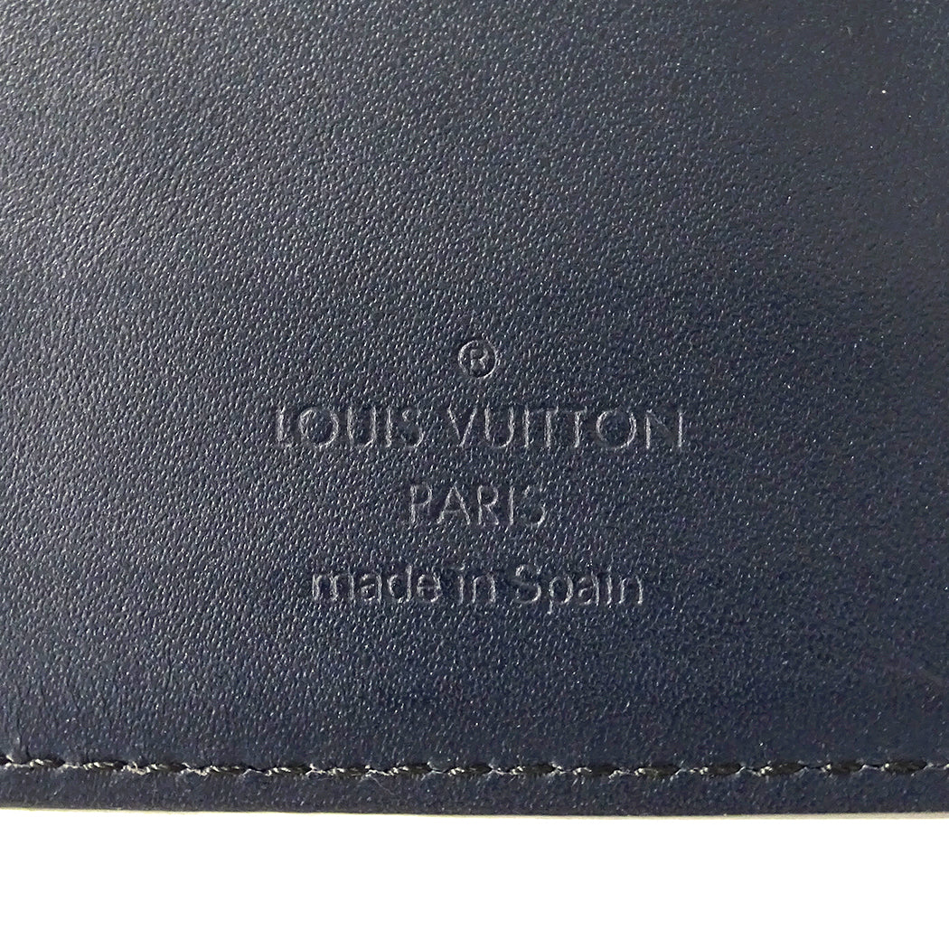 LOUIS VUITTON ルイ・ヴィトン アジェンダ PM 手帳カバー モノグラム マット ブルー レディース メンズ 【中古】