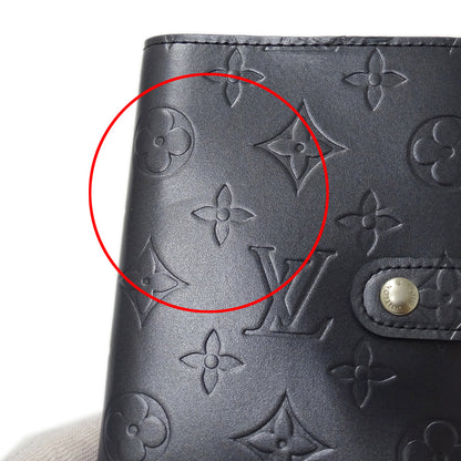 LOUIS VUITTON ルイ・ヴィトン アジェンダ PM 手帳カバー モノグラム マット ブルー レディース メンズ 【中古】