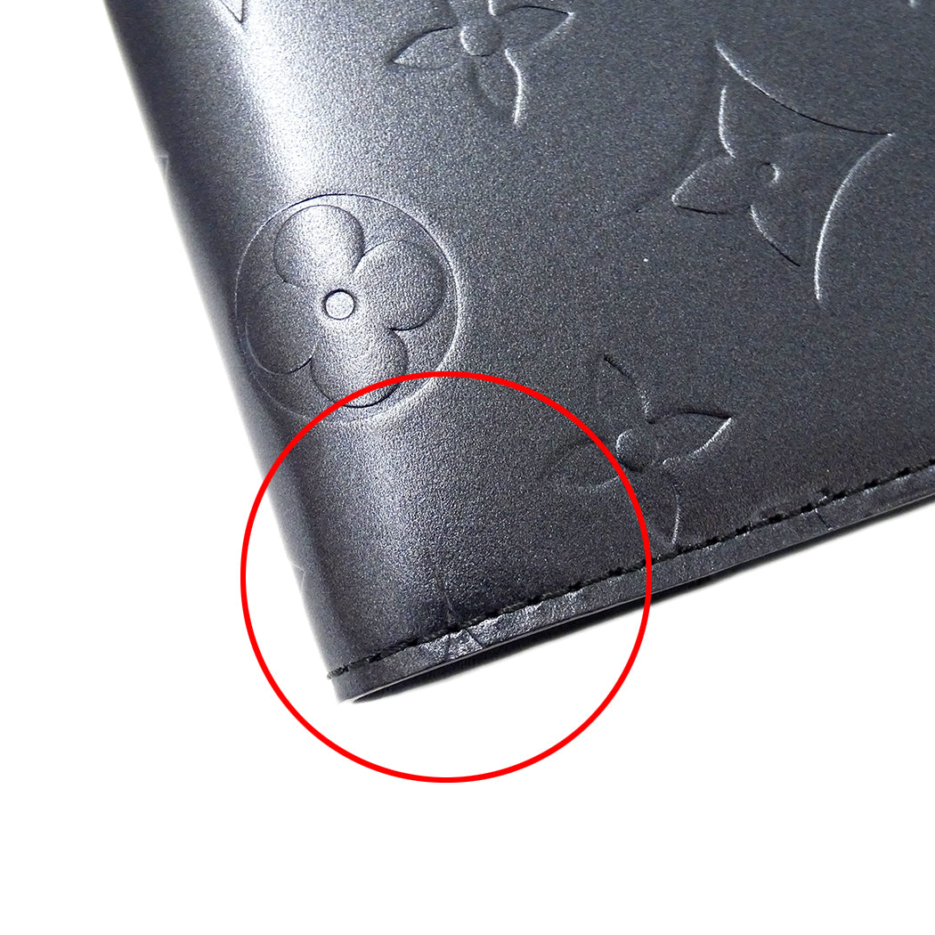 LOUIS VUITTON ルイ・ヴィトン アジェンダ PM 手帳カバー モノグラム マット ブルー レディース メンズ 【中古】
