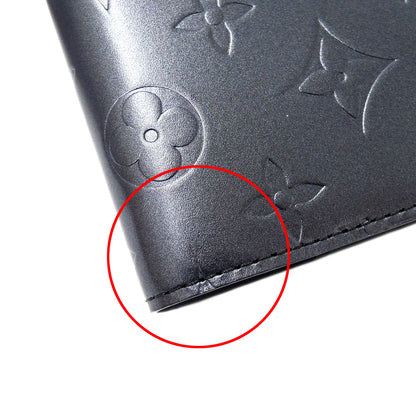 LOUIS VUITTON ルイ・ヴィトン アジェンダ PM 手帳カバー モノグラム マット ブルー レディース メンズ 【中古】