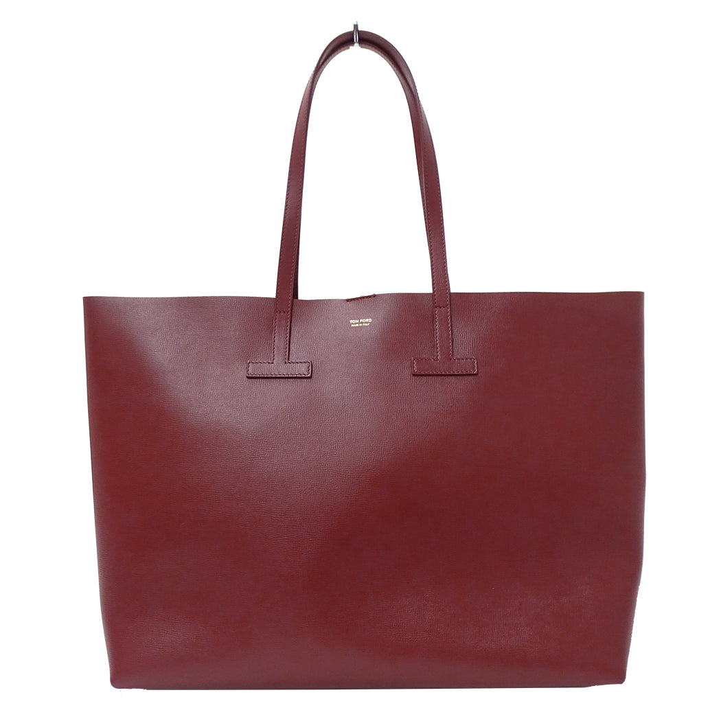 TOM FORD トムフォード トートバッグ ボルドー ワインレッド レザー レディース 【中古】
