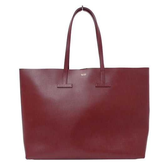 TOM FORD トムフォード トートバッグ ボルドー ワインレッド レザー レディース 【中古】