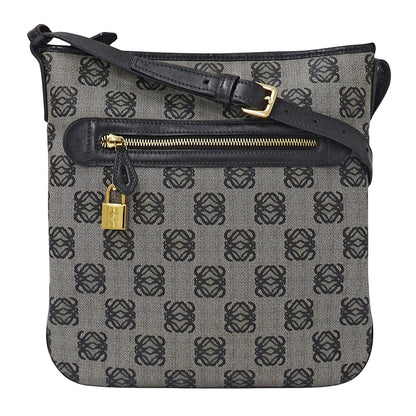 LOEWE ロエベ ショルダーバッグ グレー ブラック PVC レディース 【中古】