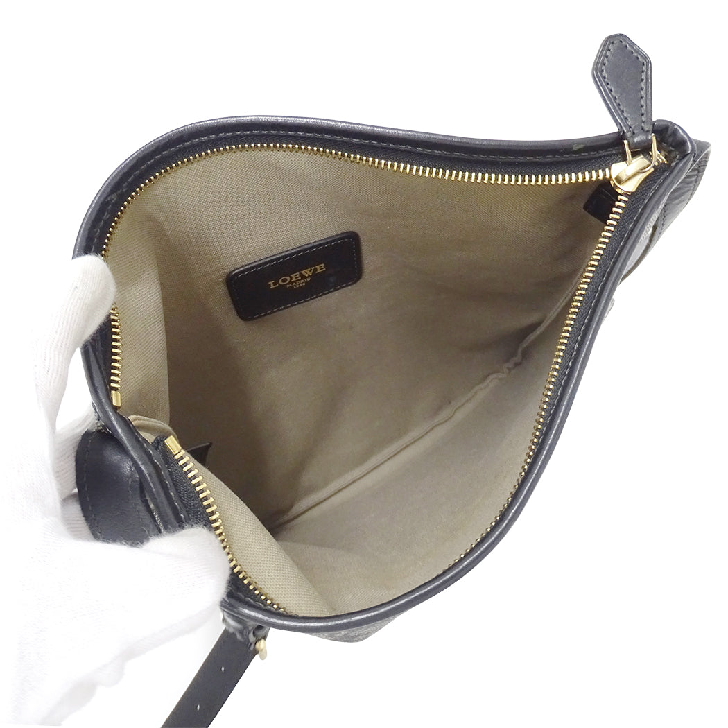LOEWE ロエベ ショルダーバッグ グレー ブラック PVC レディース 【中古】