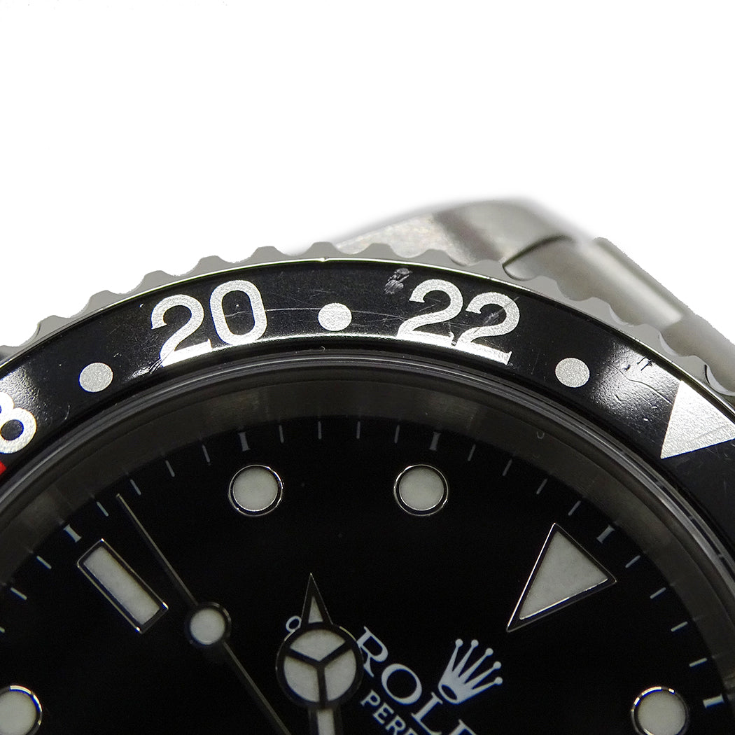 ROLEX ロレックス GMTマスターII 16710 Y番 メンズ 腕時計 自動巻き AT ステンレス 赤黒 磨き済み【中古】