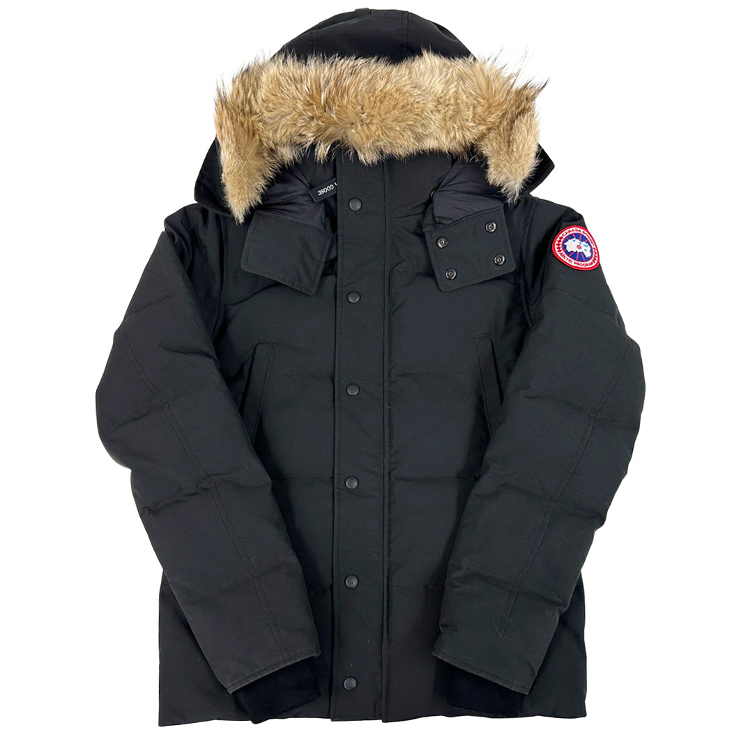 CANADA GOOSE カナダグース ウィンダム パーカ ダウンジャケット ブラック 3808MA フュージョンフィット ポリエステル メンズ S 【中古】
